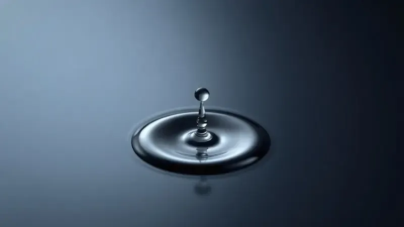 Ilustração digital de uma superfície antiaderente com uma gota de óleo deslizando perfeitamente, demonstrando a tecnologia de revestimento.