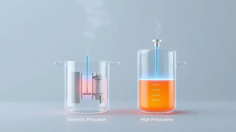 Ilustração 3D comparativa mostrando de forma conceitual os níveis de vapor e segurança entre dois modelos de panelas.