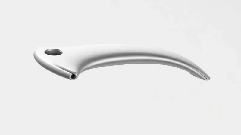Representação digital de um cabo de panela com design ergonômico e moderno focado no conforto e segurança.