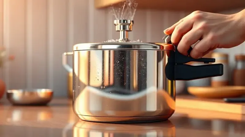 Ilustração 3D de manutenção e limpeza de panela de pressão para maior durabilidade.