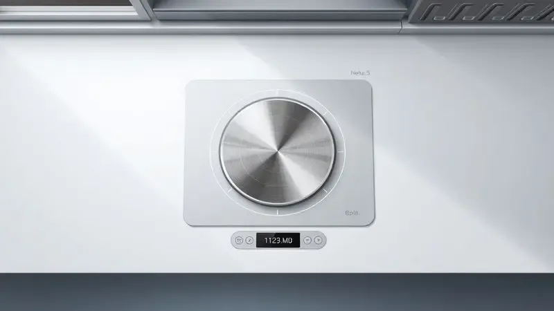 Visão superior ilustrada de um disco adaptador centralizado corretamente sobre a zona de aquecimento de um fogão de indução.