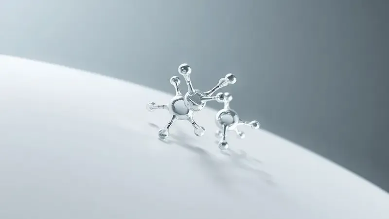 Ilustração 3D conceitual mostrando a aderência de resíduos de cola em uma superfície lisa.