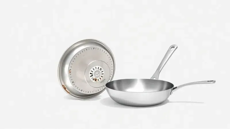 Ilustração conceitual comparando uma panela desgastada com uma panela nova e brilhante para simbolizar a troca.
